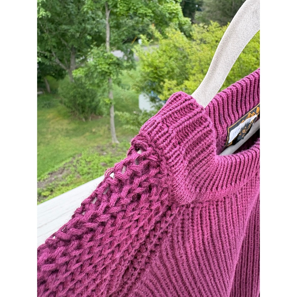 Vintage Eddie Bauer Mens Sweater XLT Burgundy Shaker Knit Gorpcore Fisherman - Picture 10 of 10
